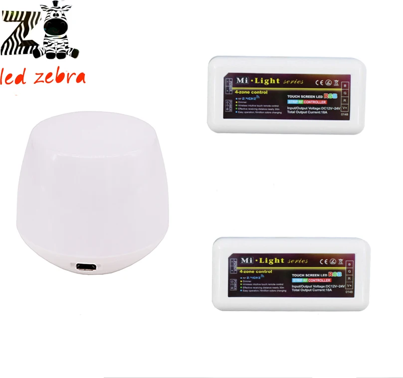 

mi.light rf wifi led controller dc 5v/500ma+2pcs 4-zone wireless rgb led controller for rgb led strip led bulb