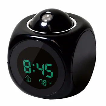 

New multi-function projection clock LED colorful projection alarm clock voice report clock projection clock ReportNew multi-func