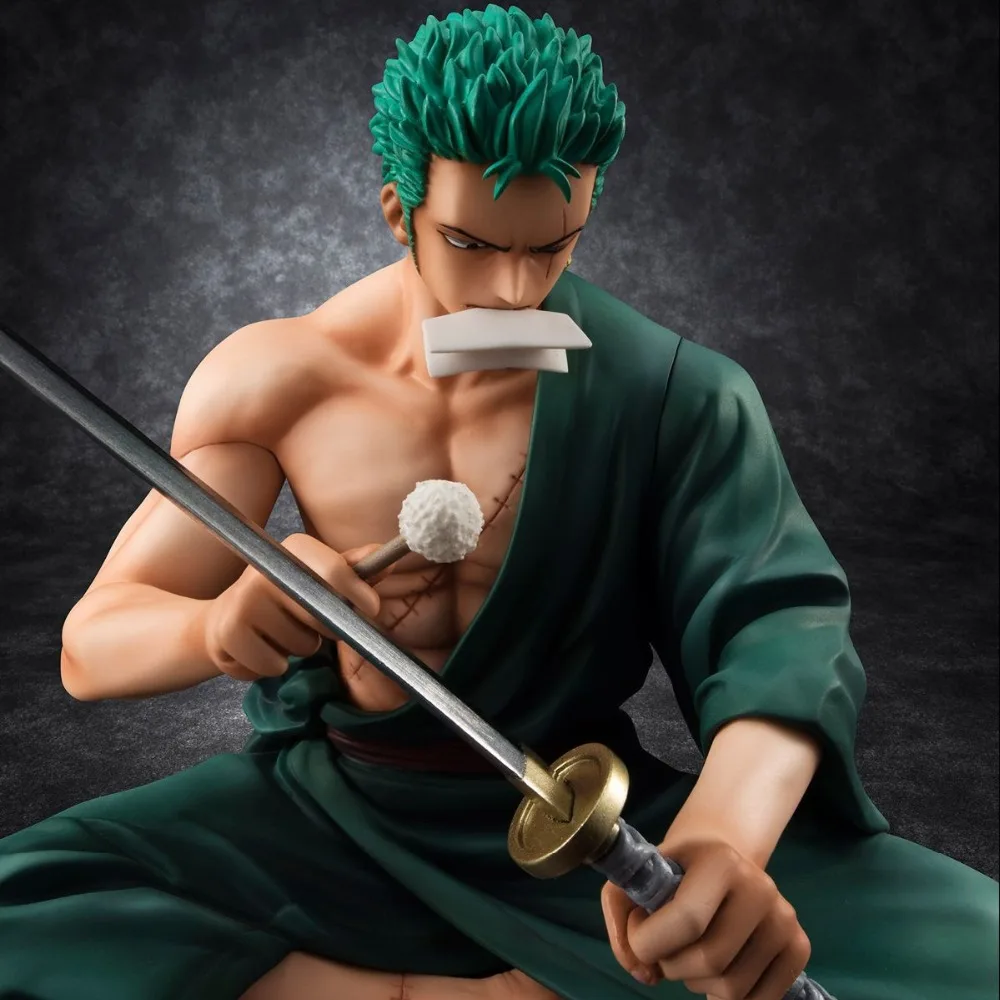Японское аниме One Piece P.O.P Zoro seating Ver. ПВХ 13 см фигурку подарок Коллекционная модель