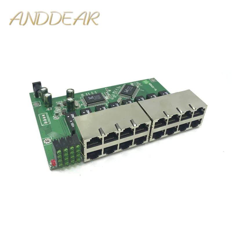 OEM 10/100 Мбит/с RJ45 16 портов Быстрый Ethernet коммутатор модуль Lan Hub US EU вилка 5 в адаптер