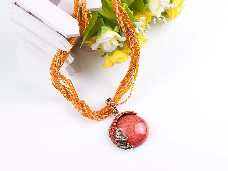 F& U винтажное ювелирное изделие подвесное ожерелье в богемном стиле с кристаллами многослойная цепочка ручной работы стильное ретро ожерелье
