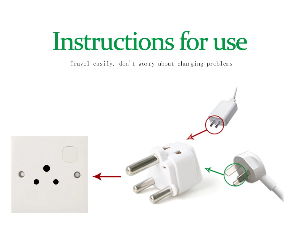 1PC White Converter AU UK US EU To Large South Africa Plug AC Power Outlet Adapter Socket Nepal India Sri Lanka Travel Adaptor (8)