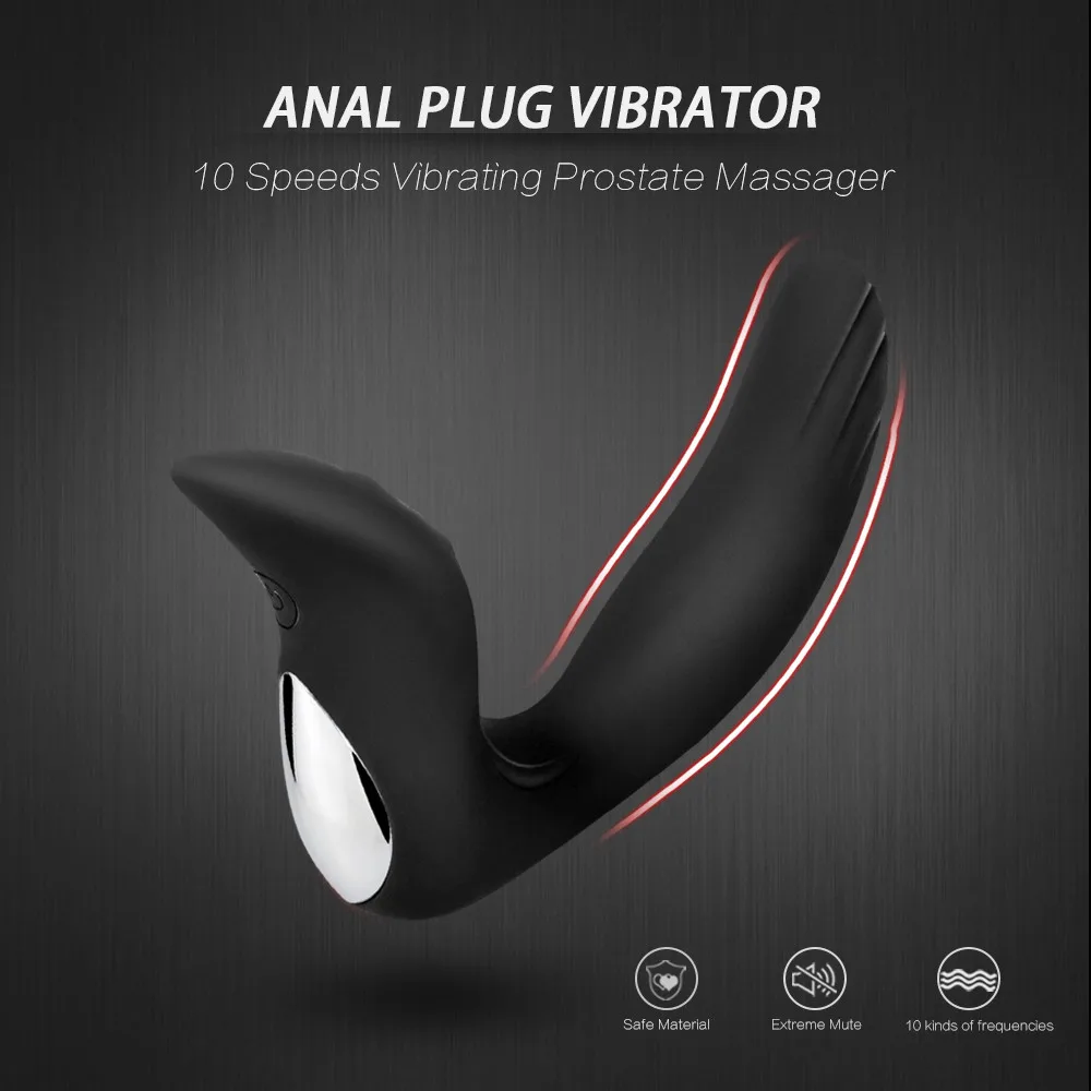 _01USB Rechargeable Anal Vibrator Plugs Japanese Prostate Massager Anal Sex Toys 10 Speeds Mode for Men Woman Masturbator