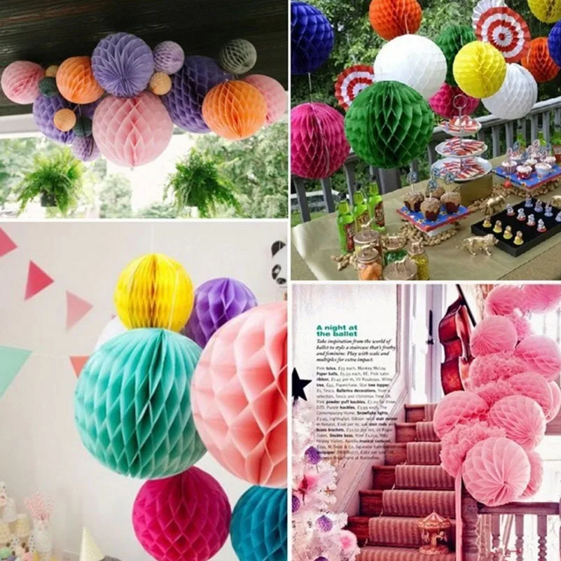 

Honeycomb ball garden Wedding decorations flower garland Birthday party supplies Window layout paper colorful Anniversary decor