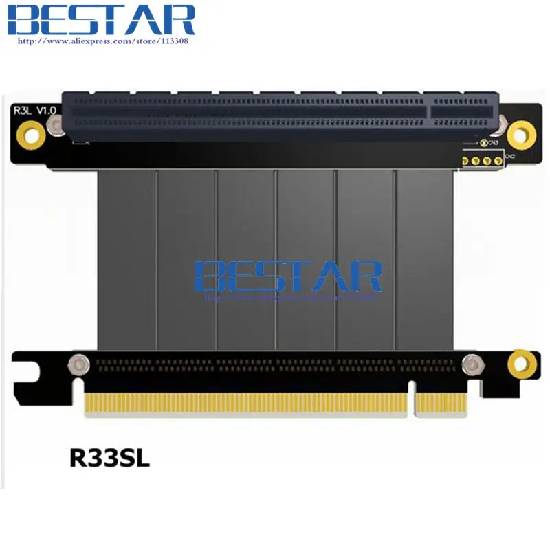 Projeto Cotovelo Gen3.0 Pci-e 16x para 16x3.0 Riser Cabo 5cm 10cm 20cm 30cm 40cm 50 Centímetros Extensor Pci-express Pcie X16 Ângulo Direito - Imagem 5
