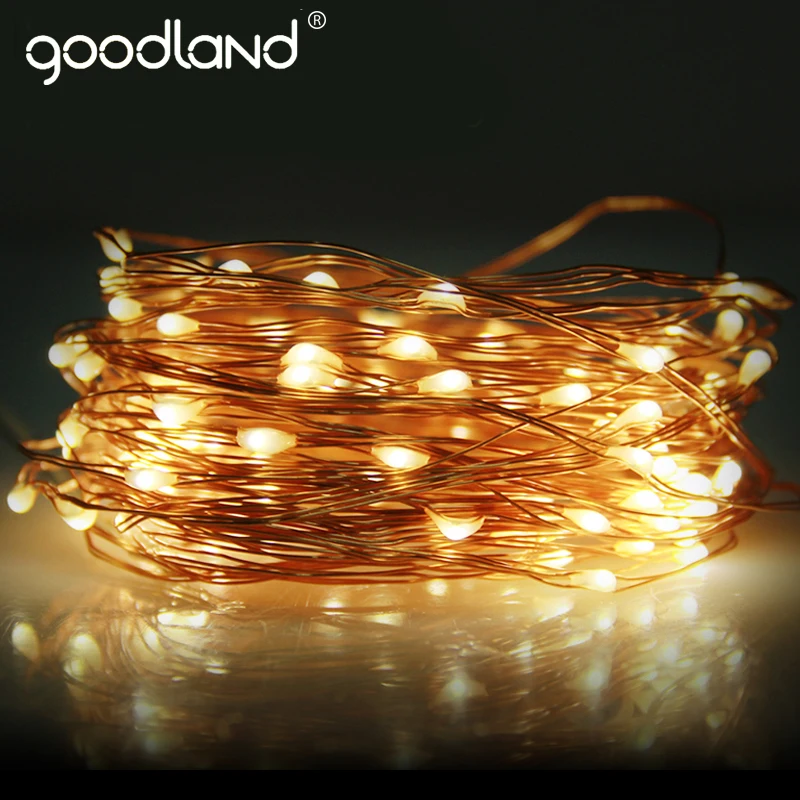 Goodland Copper Wire LED String Light Wedding Decoration Outdoor Lighting Strings 10M Waterproof ...