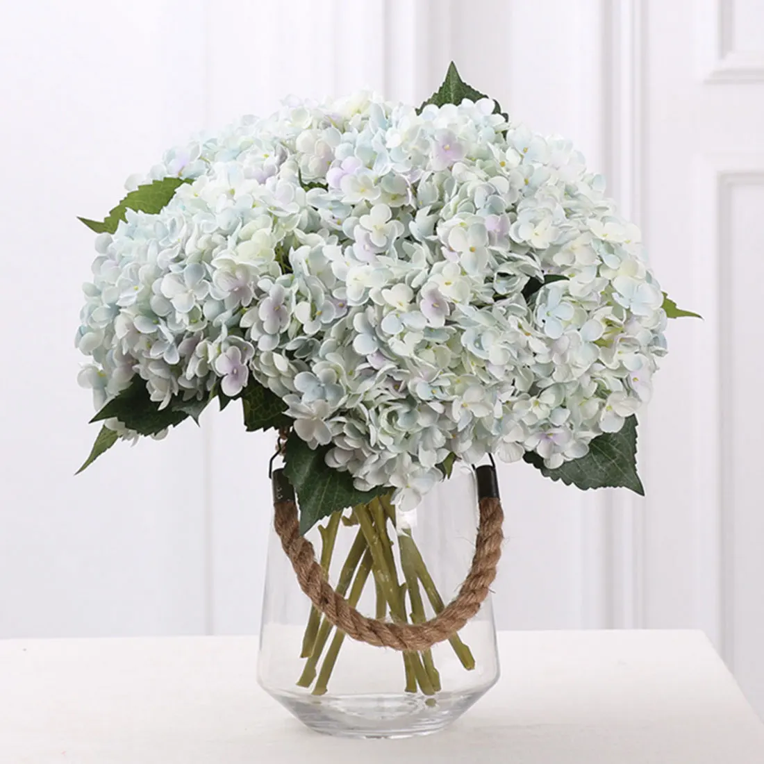 

Cute 1pcs 55cm Handmade Artificial Hydrangea Flower with Flower Rod DIY Silk Accessory for Party Home Wedding Decoration
