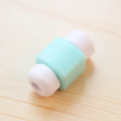 Симпатичные кабель Защита наушников для iPhone Sansung huawei Xiaomi USB Красочные Зарядное устройство кабель наушников Обложка protetor de Кабо - Цвет: blue