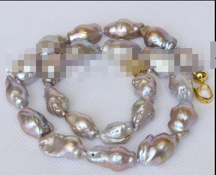 

Miss charm Jew1896 Baroque 18" purple Reborn keshi pearls necklace (A0502)