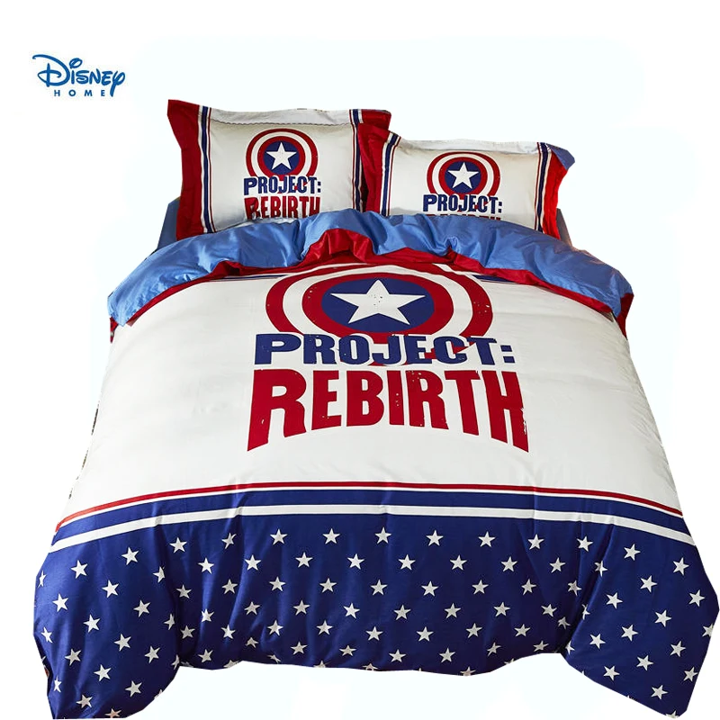 Marvel Captain America Bed Sheet Set Full Queen Size Twin Single