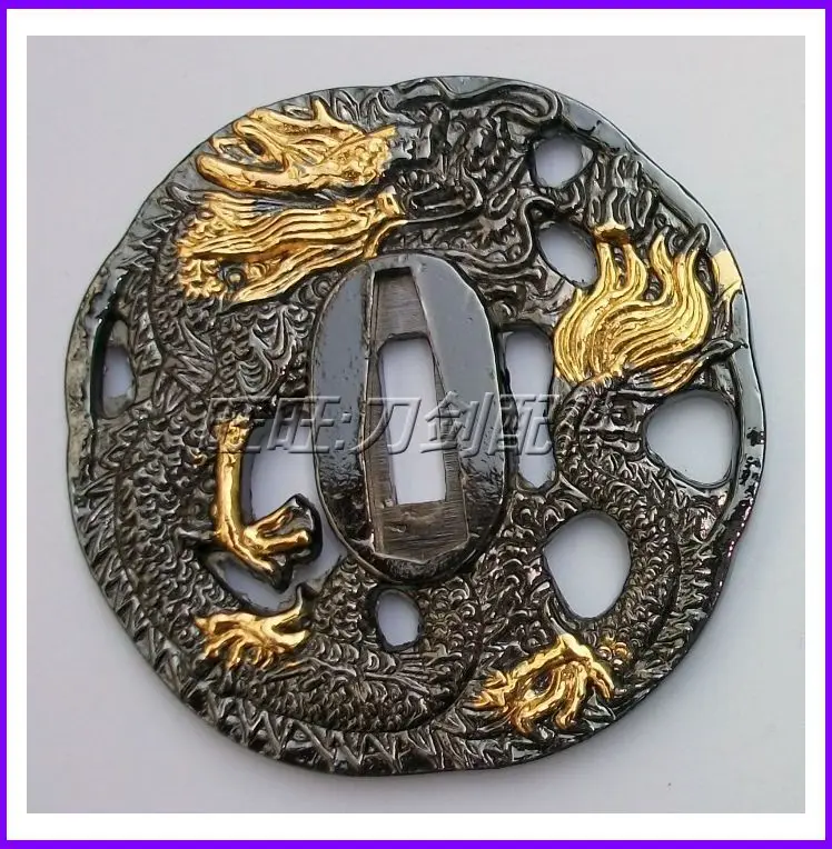 Защитная накладка Dragon Alloy Tsuba для японского самурайского меча катаны вакидзаси