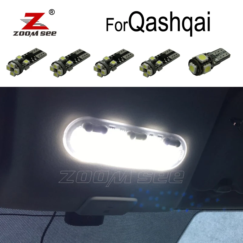 8pc x Error Free LED lamp Interior Reading Map Trunk light bulb kit For Nissan Qashqai J10 J11 Accessories (2007-2019) 8pc x Error Free LED lamp Interior Reading Map Trunk light bulb kit For Nissan Qashqai J10 J11 Accessories (2007-2019)