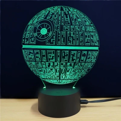 

3528 the Force Awakens Multi-Colored Table Lamp 3D Death Star Bulbing Light for Star Wars Fans