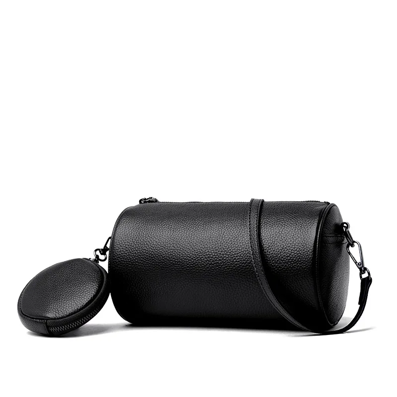 

Fashion Luxury Handbag Women Shoulder Bags Genuine Leather Crossbody Messenger Bags for Women Ladies Purse Female Round Drum Bag