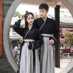 Для мужчин и женщин Hanfu классический китайский танец костюм народный карнавальный наряд Rave Вышивка Одежда для выступлений сценические