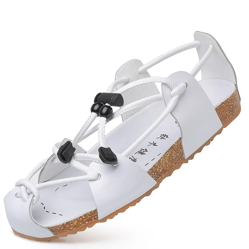 

Fashion Leisure Summer Sandals for Men Basic Front Rear Strap LowBeach Sandals Lace-Up Solid Narrow Band Breathable Shoes
