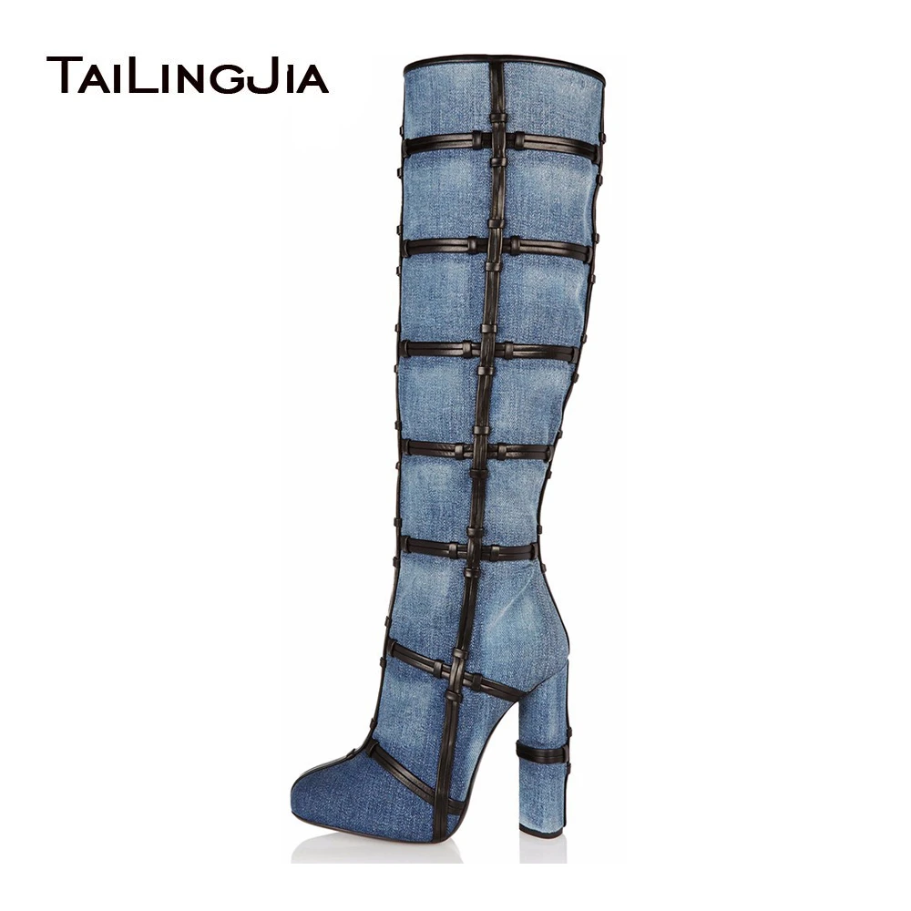 Bleu Noir Beige Denim Lot Pointu Bout Rond Et Talon Talons Hauts Cuissardes Bleu Noir Beige Denim Lot Pointu Bout Rond Et Talon Talons Hauts Cuissardes