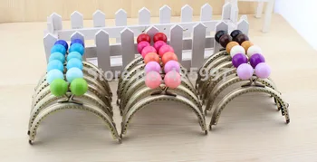 

Freeshipping 10 pcs/lot Half round 10.5 CM Large bead Candy bead bronze Lovely Thicken Metal Purse frame Kiss Clasp