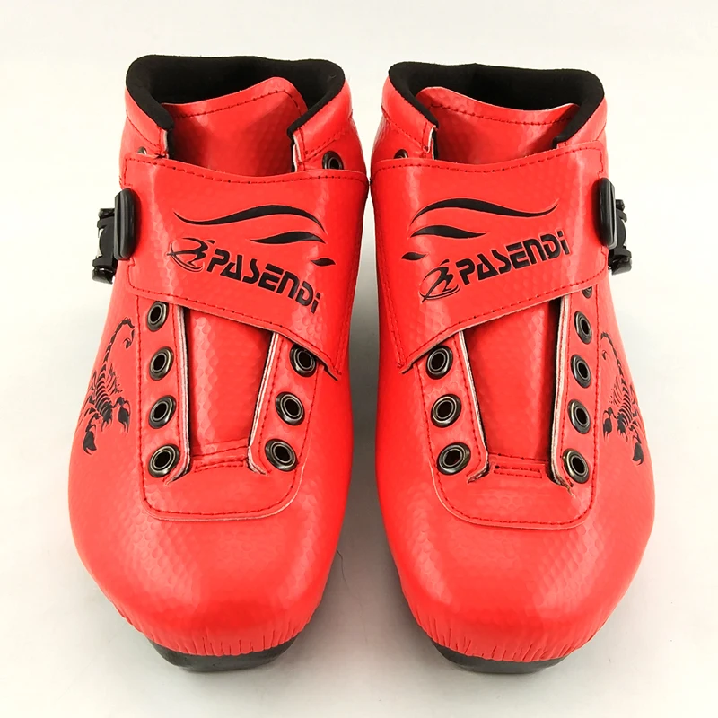 

PASENDI Professional Speed Inline Skates Boots Adults Kids Roller Skating Shoes Black Red Skate Carbon Fiber speed skate shoes