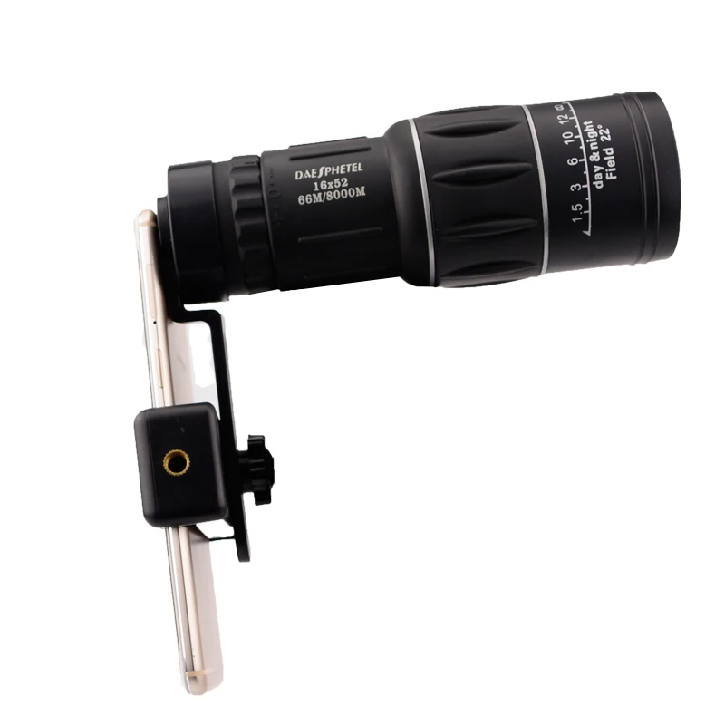 16x52 Zoom mini Monocular Telescope Black High Quilaty