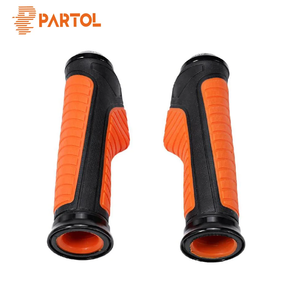 Partol 2Pcs Rubber 7/8" 1" Hand Grips Handlebar Racer Bobber Clubman