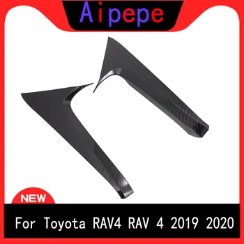 

For Toyota RAV4 RAV 4 2019 2020 Carbon Fiber Exterior Rear Tail Window Spoiler Triangle Molding Cover Kit Trim Accessories
