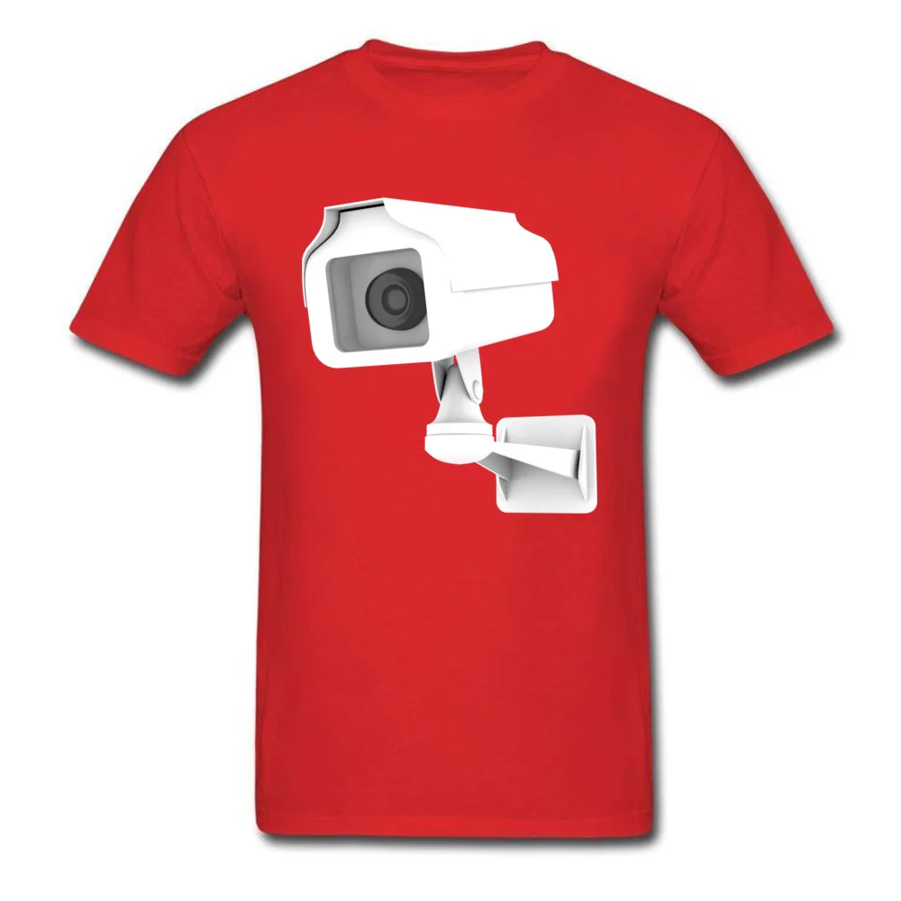 Big brothers watching 100% Cotton Fabric Tops Shirts for Men Funny T-Shirt Crazy Discount Round Neck Clothing Shirt Short Sleeve Big brothers watching red