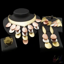 Yulaili Free Shipping Fashion Design Pure Rose Silver Gold Color Anniversary Jewelry Set Party Four Jewelry Sets