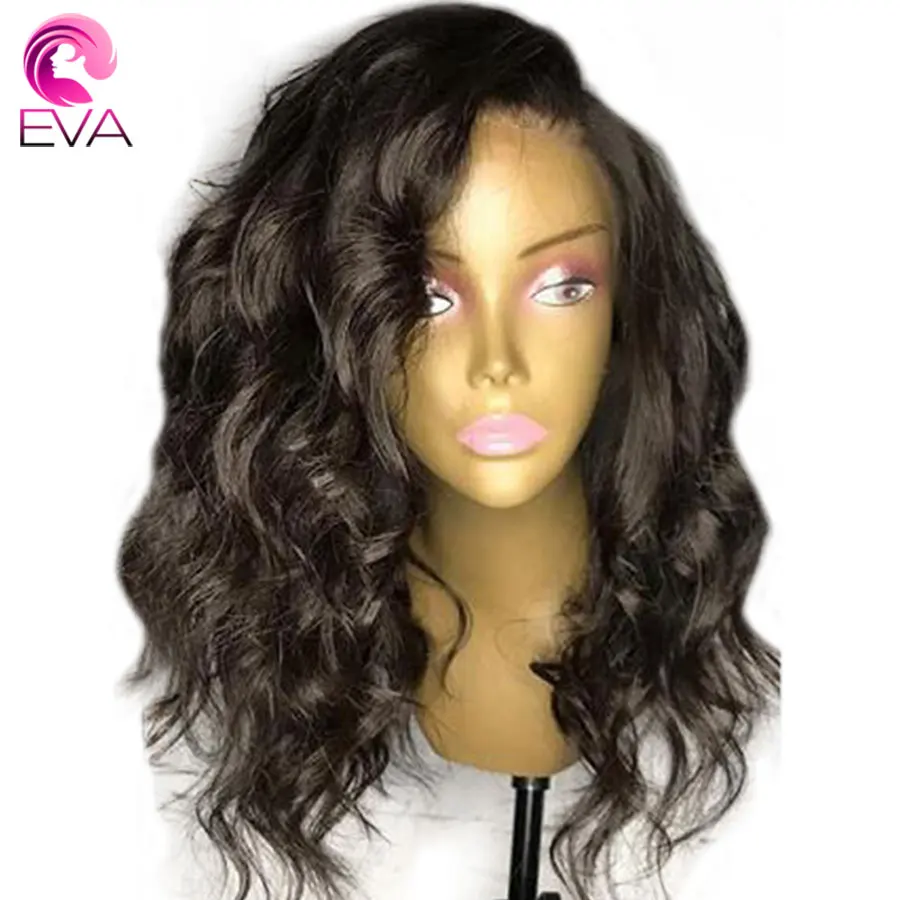 Eva 360 парик с кружевом спереди al предварительно сорвал с волосами младенца Безглютеновые волнистые человеческие волосы парики для черных женщин бразильские волосы Remy
