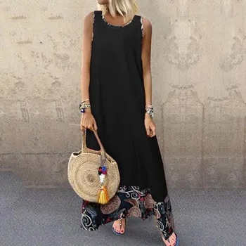 

Summer Maxi Dress Holiday Women Casual Sleeveless Lose Women Party Clothes Summer Dress 2019 Beach Dresses Vestidos