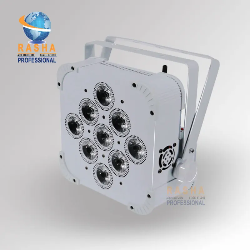 

16X LOT Rasha Fast Charing IRC 9*18W 6in1 RGBAW+UV Battery Powered Par Light With Built In Wireless ADJ LED Slip Par Can
