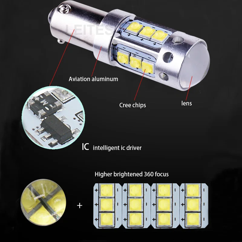 2 шт. Canbus ОШИБОК BAY9S BA9S BAX9S H6W H21W T4W XBD чипы светодиодный фонарь заднего хода парковочные огни 80 Вт белый