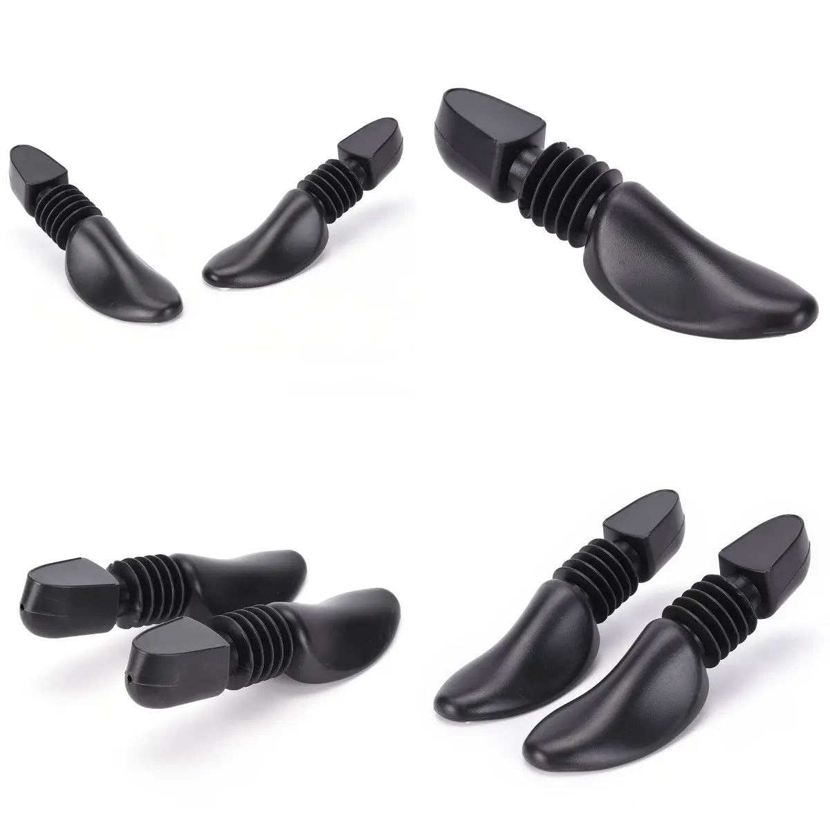 

1Pair Men / Women Plastic Spring Shoe Tree Stretcher Boot Holder Shaper Automatic Support Black Color