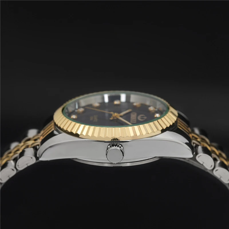 Golden New Clock gold Fashion Men watch full gold Stainless Steel Quartz watches Wrist Watch Wholesale CHENXI Gold watch men