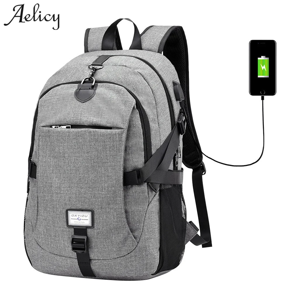 Aelicy роскошный Оксфордский рюкзак мужской новый дизайн Противоугонный с usb