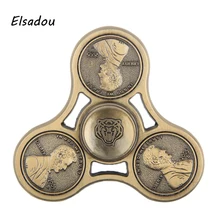 Elsadou US Dollar Tri Hand Spinner Copper Metal Fidget Toys Finger Spinner