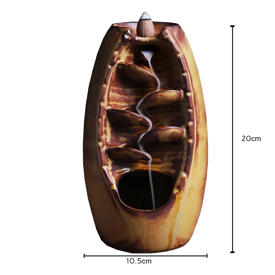 Новая горелка для благовоний с обратным потоком благовония Керамические ремесла благовония диффузор для дома офиса горная речка ручной ладан держатель