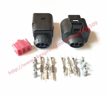 

10 Sets 3 Pin 1J0973803 1J0973703 Female And Male 1.5mm Auto Temp Sensor Plug Deflation Valve Plug Waterproof Connector For VW