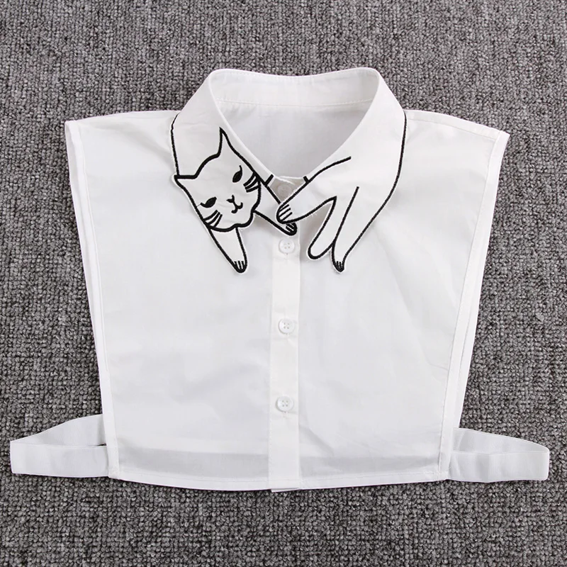 

[La MaxPa]British ladies fake collar retro original cat comfortable breathable cotton embroidered false collars decorated female