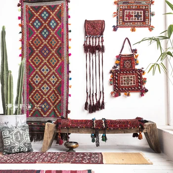 

Iran Manual Tie Wool Aisle B & B Carpet Land Pad Small Tapestry Model Household Storage Bag Hanging Decoration