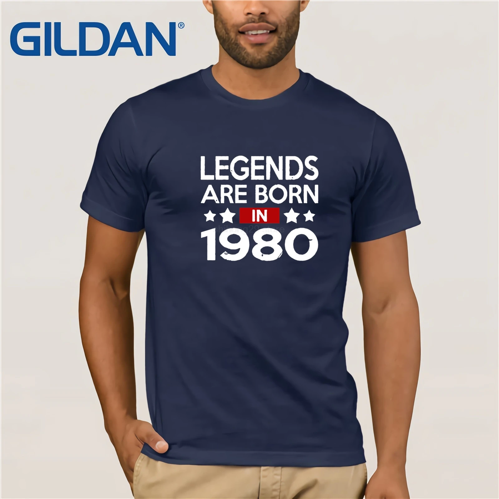 Camiseta винтажная рубашка Legends Are Born In 1980 Футболка мужская унисекс футболка 80s ретро брендовая одежда топы хипстерские футболки - Цвет: navy