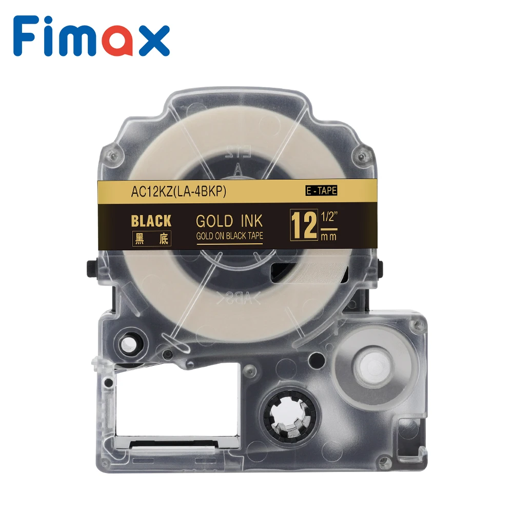 Черная Золотая лента Fimax SC12KZ 12 мм совместимая с этикетками Epson этикетка картриджа