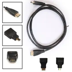 3 м 3in1 HDMI к HDMI/Mini/Micro HDMI адаптер кабель комплект HD для планшетный ПК, телевизор Новинка 2017 года Горячая Z1103 челнока F514