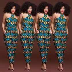 Летний воск для женщин комбинезон Африканский принт этнический стиль сексуальный жилет без рукавов без бретелек Длинные брюки Afripride