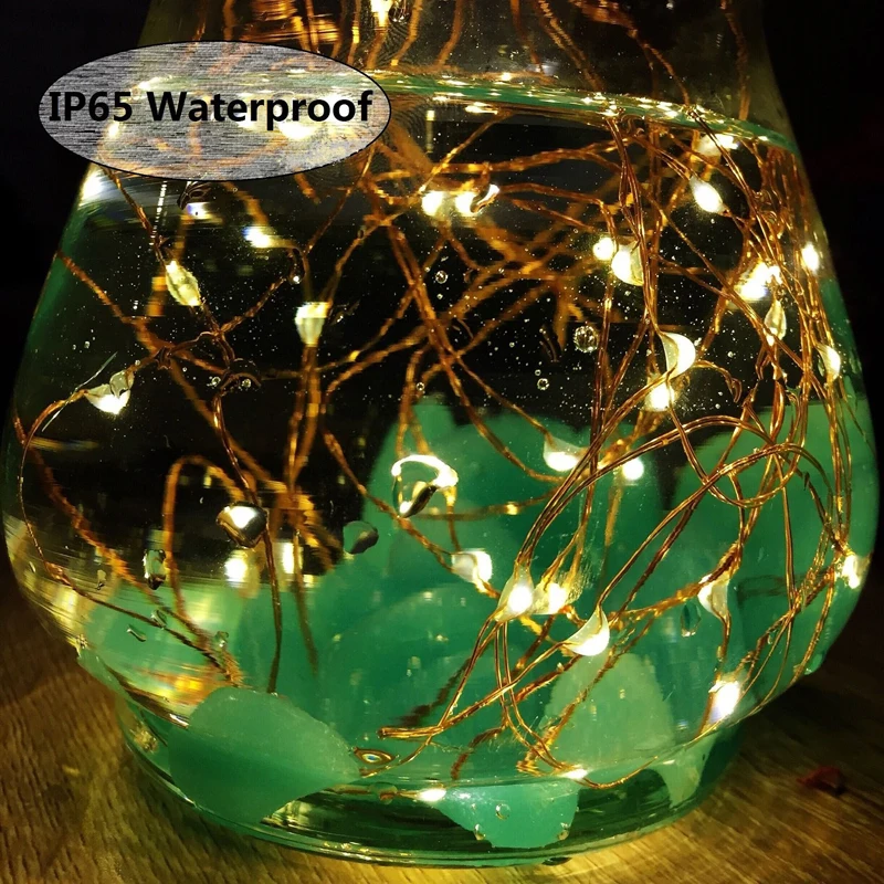 Copper Wire Outdoor Solar Powered LED String Lights 5M 10M 20M Waterproof Garland For Garden Wedding Christmas Landscape Decor (10)