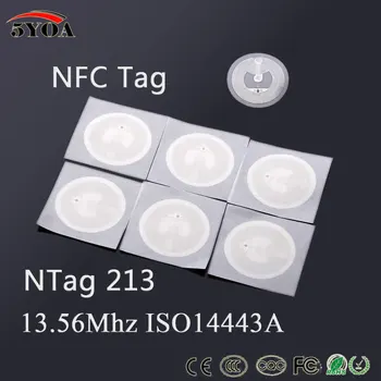 

1000pcs/Lot NFC TAG Sticker 13.56MHz ISO14443A NTAG 213 Universal Label RFID Tag Key Tags llaveros llavero Token Patrol