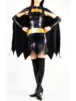 

Halloween Batman Costume for Women/Men/Kids Bodysuit, Spandex Black&Gold Shiny Lady Batman Halloween Cosplay Fetish Zentai Suit