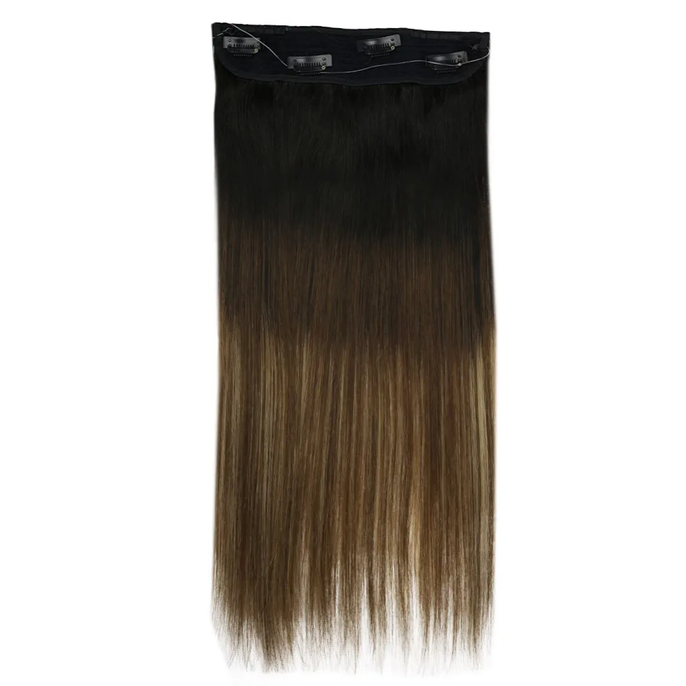 Полный блеск волос Уток пучки волос Омбре цвет # 1B от черного выцветания до 6 и 27 мёд блонд 100 г remy волосы наращивания волос уток