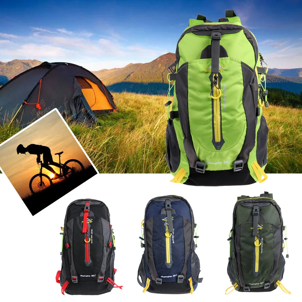 

Men's Backpack 40L Unisex Waterproof Nylon Backpack for Outdoor Sports Riding Camping Travel Lightweight Outdoor Sports Bag