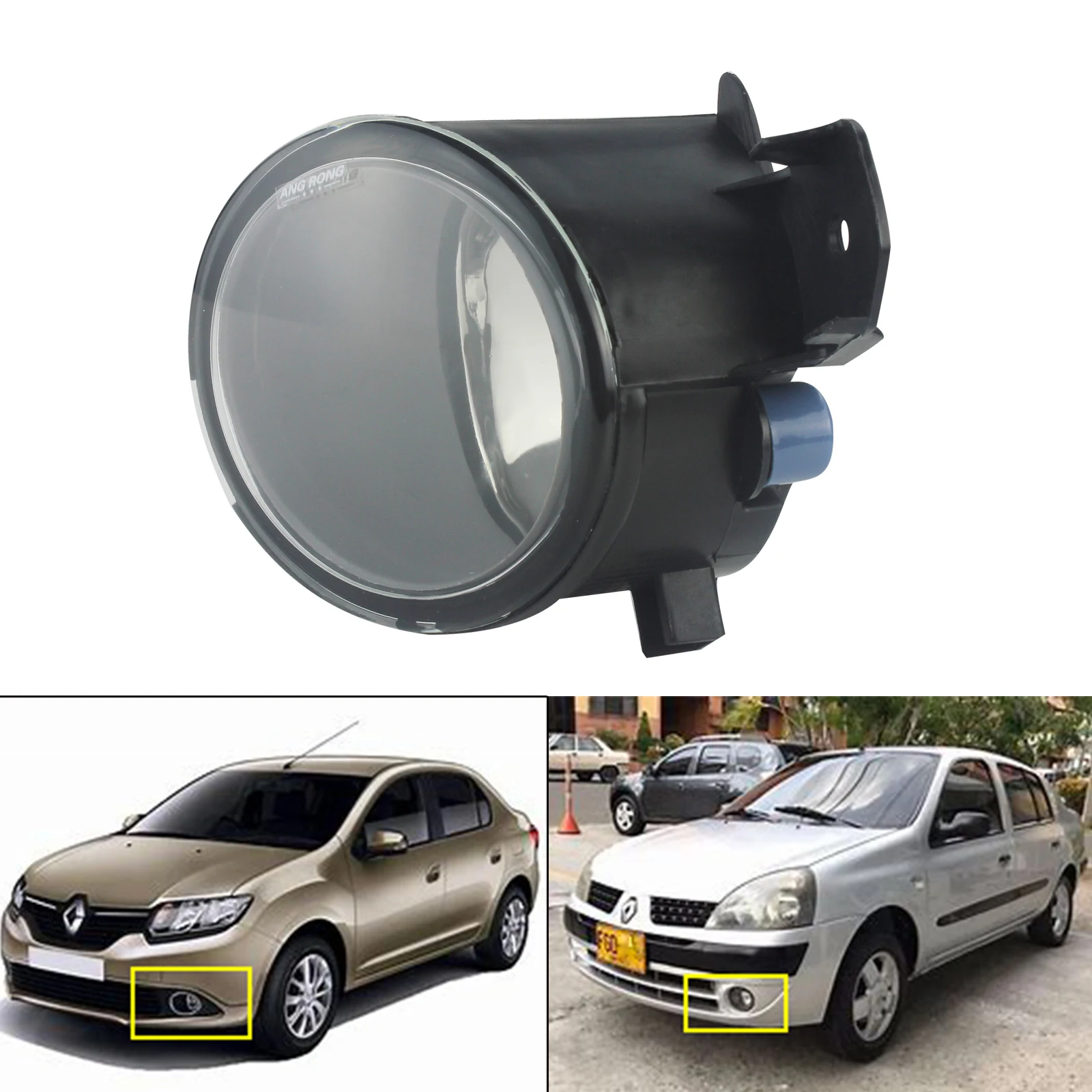 Передний противотуманный светильник ANGRONG без лампы N/S с левой стороны для Renault Clio